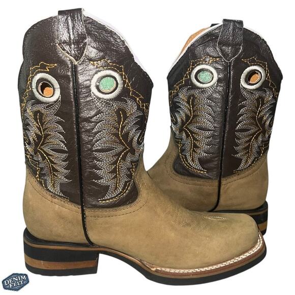 Old Corral Men’s Tan/Light Brown Suede Leather Top Cowboy Western Boots | NEW main image 6